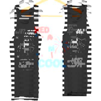レッド ホワイト クールなアメリカ国旗 アイスキャンディー 面白い 7月4日 タンクトップ - Kawaiitshirt
