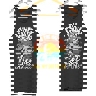 レトロ 釣り療法 メンタルヘルス ストレス解消 フィッシャーマン タンクトップ - Kawaiitshirt