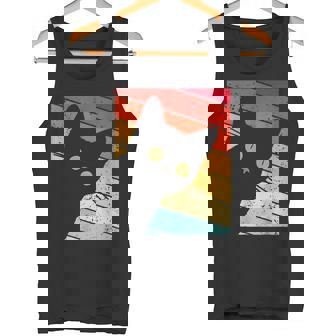レトロな黒猫、ヴィンテージスタイルの黒猫。 タンクトップ - Kawaiitshirt