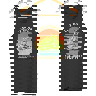 レトロライフは短く食べる 枝豆 はじめて枝豆 食べ物好き タンクトップ - Kawaiitshirt