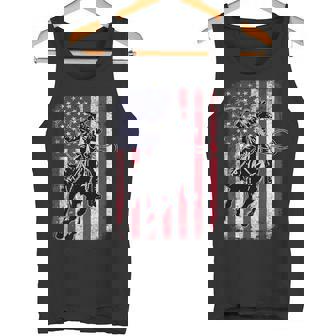 ロデオ 馬 アメリカ国旗 アメリカ カントリー カウボーイ ウェスタン タンクトップ - Kawaiitshirt