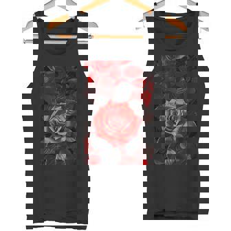 ロマンティックローズ レッド 美的 ゴシックローズ タンクトップ - Kawaiitshirt
