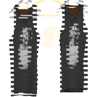 ワイマラナーラナー胸ポケット犬の飼い主 タンクトップ - Kawaiitshirt