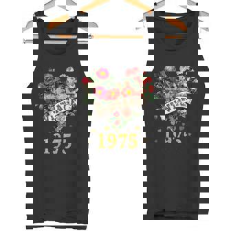 ヴィンテージ 1975年 楽しい かわいい 花柄 花 ラブハート 49歳の誕生日 タンクトップ - Kawaiitshirt