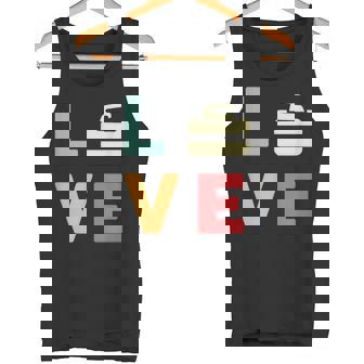 ヴィンテージ I Love Curling Curling Lover レトロカーリング タンクトップ - Kawaiitshirt