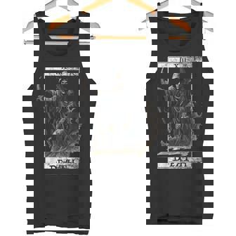 ヴィンテージ デス タロット カード 死神 オカルト悪魔の恐怖 タンクトップ - Kawaiitshirt