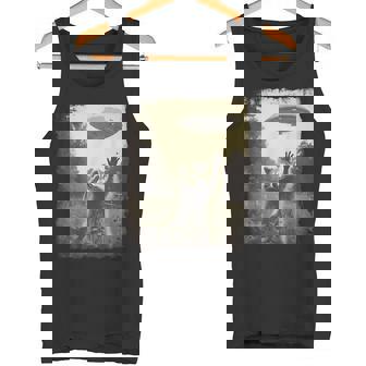 ヴィンテージ ヒップスター レトロ Hip Hop Uap ストリートウェア エイリアン 面白い Ufo ラクーン タンクトップ - Kawaiitshirt