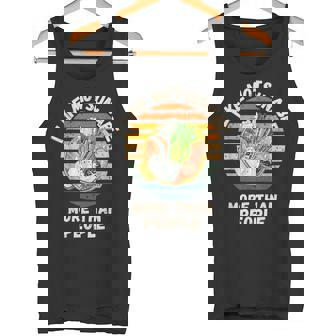ヴィンテージ 人よりモツナベが好き レトロ もつ鍋 タンクトップ - Kawaiitshirt