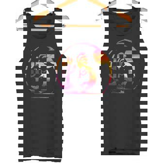 ヴィンテージネイティブアメリカンシンボル サンセット ココペリ タンクトップ - Kawaiitshirt