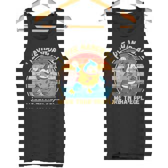 ヴィンテージペンギン I Love Handball More Than People タンクトップ - Kawaiitshirt