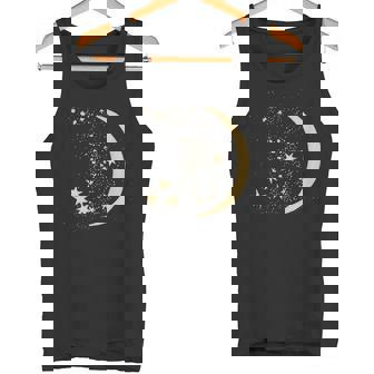 ヴィンテージ三日月と星宇宙アートイラストtシャツ タンクトップ - Kawaiitshirt