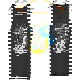 七夕、天の川、着物、日本祭りかわいい、星、日本の伝統的なお祭り、夏、夏休み、日本人形 タンクトップ - Kawaiitshirt