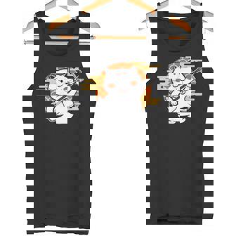 三味線で遊ぶ猫 タンクトップ - Kawaiitshirt