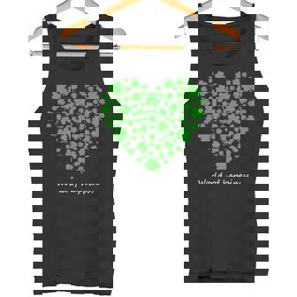 世界中の幸せを願う 可愛い ハート クローバー 反戦 平和 タンクトップ - Kawaiitshirt