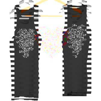 世界国旗 ハート タンクトップ - Kawaiitshirt
