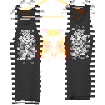 九尾 狐 きつね 日本の桜 タンクトップ - Kawaiitshirt