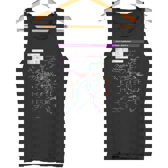 京都日本地下鉄鉄道おみやげ路線図 タンクトップ - Kawaiitshirt