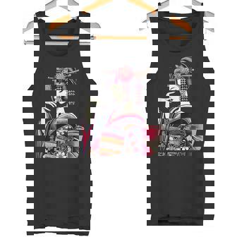 伝統的な着物のエレガントな日本の芸者のイラスト タンクトップ - Kawaiitshirt