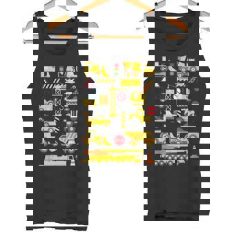 働く車 工事車両 面白いtシャツ イラスト かわいい キッズ 子供用 メンズ おもしろグッズ 子供 男の子 タンクトップ - Kawaiitshirt