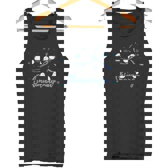 北海道 冬の風景 シマエナガのイラスト 雪の結晶 可愛い小鳥 タンクトップ - Kawaiitshirt