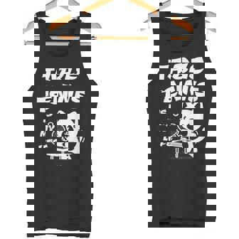 卓球をするクールな猫 タンクトップ - Kawaiitshirt