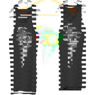 南米大陸地図 旗付き タンクトップ - Kawaiitshirt