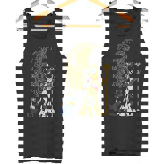 古代の典型的な猫の女神バステット エジプト 三日月 月 月 タンクトップ - Kawaiitshirt