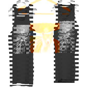 叫ぶ猫、エドヴァルド・ムンク風、面白い猫 タンクトップ - Kawaiitshirt