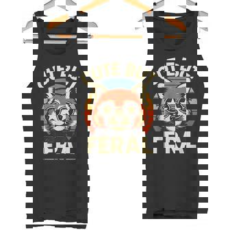 可愛いけどフェラル 面白い レトロ ビンテージ 星 シェード レッサーパンダ タンクトップ - Kawaiitshirt
