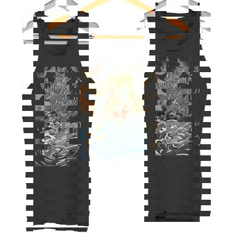 和龍 波 歌川国吉 浮世絵 伝統 タンクトップ - Kawaiitshirt