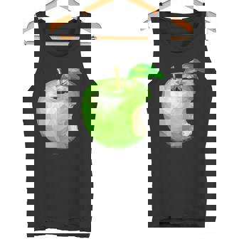 噛まれた青リンゴのイラスト タンクトップ - Kawaiitshirt