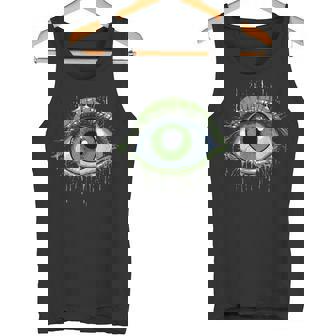 大きな緑の目玉 タンクトップ - Kawaiitshirt