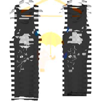 大人かわいい絵本の猫 雨の日 タンクトップ - Kawaiitshirt