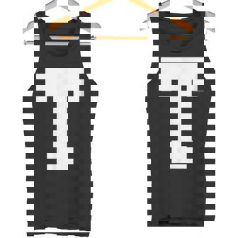 大文字tアルファベットモノグラムイニシャル タンクトップ - Kawaiitshirt