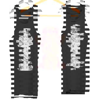 天使の羽を持つ膝の上の美的天使を祈る タンクトップ - Kawaiitshirt