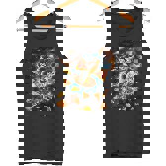 宇宙でピザタコスを食べるギャラクシーナマケモノ タンクトップ - Kawaiitshirt