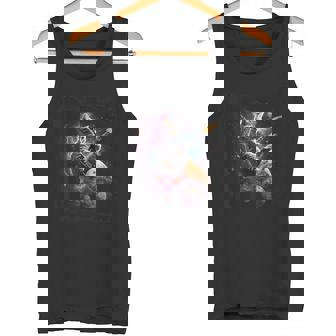 宇宙の猫 スピリット 銀河 ギター サイエンス タンクトップ - Kawaiitshirt