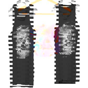 宇宙ピザ猫-レインボーレーザー、タコス、ブリトー タンクトップ - Kawaiitshirt