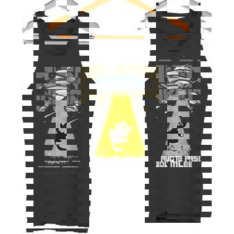 宇宙人 侵略 Abduct Me Please 宇宙船 おもしろ猫 Ufo タンクトップ - Kawaiitshirt