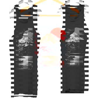 富士山と桜の至福 ヴィンテージ日本美術フュージョンtシャツ タンクトップ - Kawaiitshirt