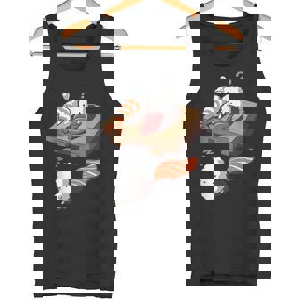 寝ぼける 寿司 すし えび サーモン まぐろ タンクトップ - Kawaiitshirt