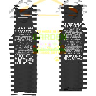 庭で働いて犬とたむろしたい タンクトップ - Kawaiitshirt