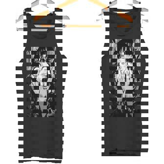 悲鳴 漫画 少女 怖い 目 ホラー ハロウィン 恐ろしい タンクトップ - Kawaiitshirt