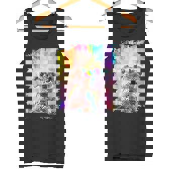 愛のハートのメガネをかけているレインボーコアラ タンクトップ - Kawaiitshirt