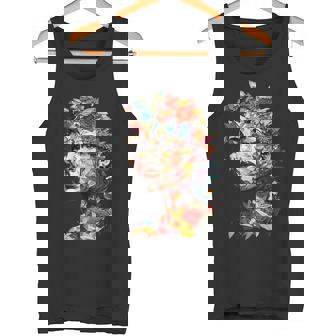 抽象的 カラフルである 花 女 芸術 顔 タンクトップ - Kawaiitshirt