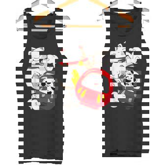 招き猫 招き猫だるま カワイイ タンクトップ - Kawaiitshirt