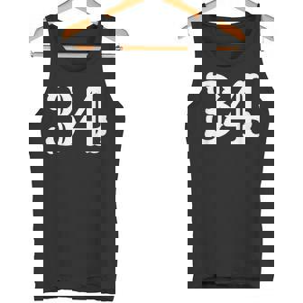 数字 34インチ ホワイト 大 太字 アメリカンウエストスタイル フォント タンクトップ - Kawaiitshirt