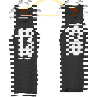 数字 Nhirn 数字 13 プレーン 白 数字 タンクトップ - Kawaiitshirt