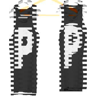 文字p 大文字 アルファベット モノグラム イニシャル タンクトップ - Kawaiitshirt