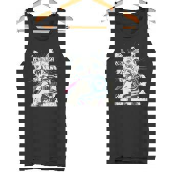 旅行や写真を撮るのに最適なカメラ猫。 タンクトップ - Kawaiitshirt